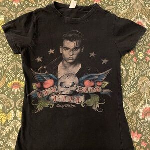 Cry Baby Johnny Depp Black Graphic Tee